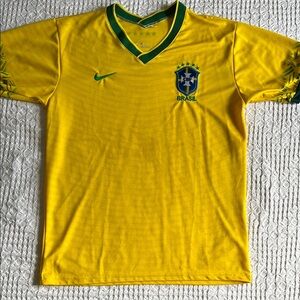 Nike Brazil Yellow and Green Soccer Jersey